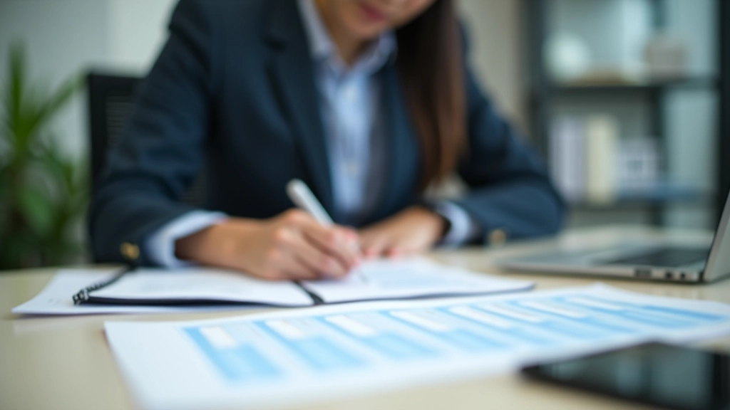 Accountant reviewing invoice compliance documents with checklist and regulatory guidelines